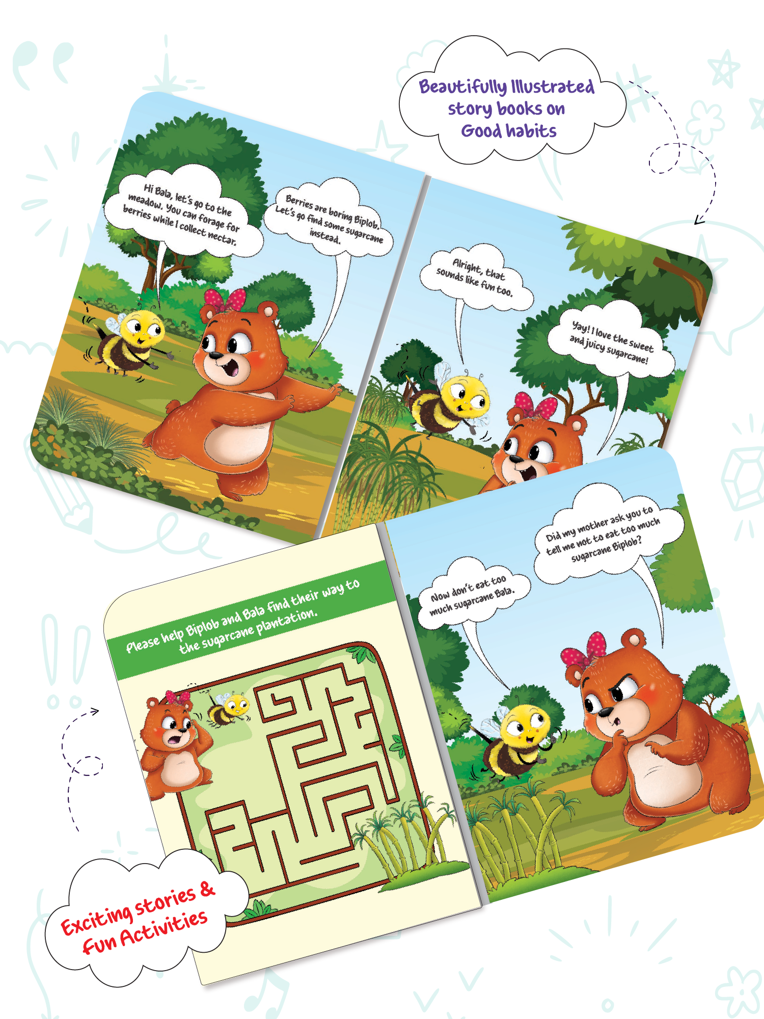 Biplob's Early Learner Series on Good Habits (Book 10) - Bala the Bear who loved Vegetables