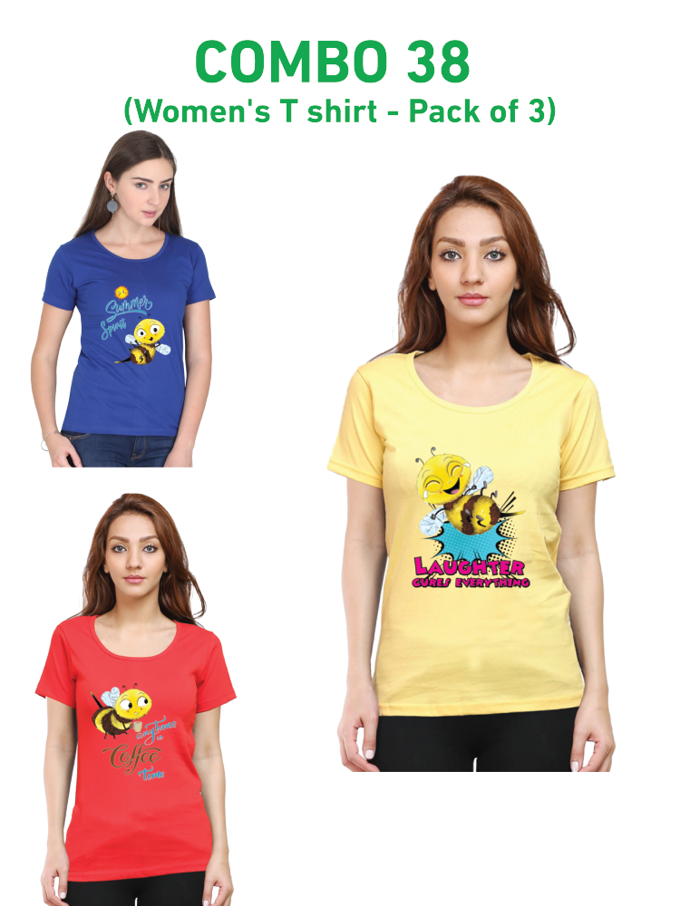 COMBO38: Pack of 3 Women's T shirts - Biplobworld