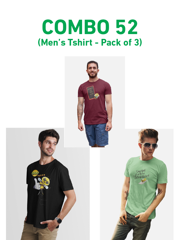 COMBO52: Pack of 3 Men's T shirts - Biplobworld