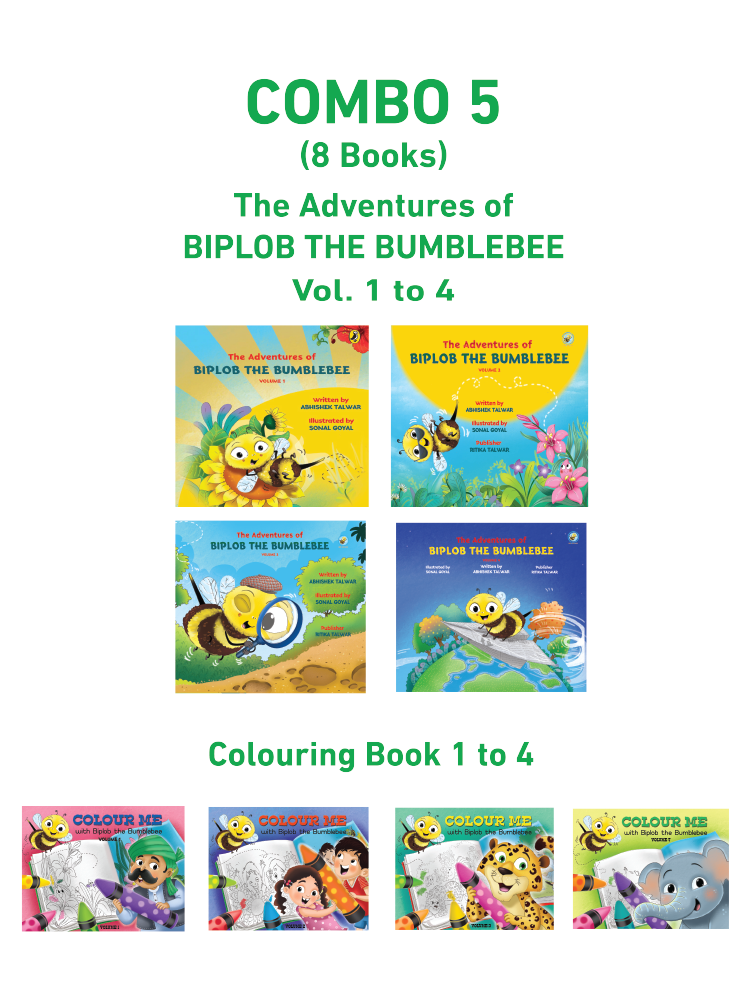 COMBO5: Biplob storybook 1 to 4 + Colouring Book 1 to 4 - Biplobworld