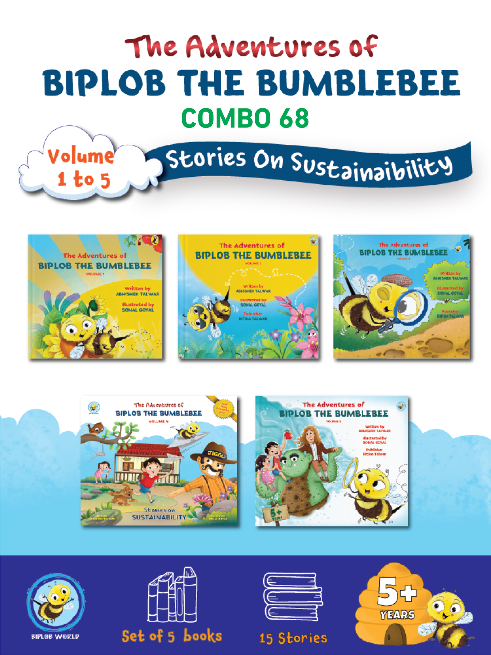 COMBO68: Adventures of Biplob the Bumblebee: Volume 1 to 5 - Biplobworld