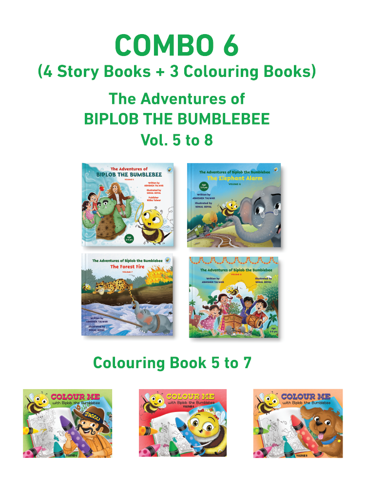 COMBO6: Biplob storybook 5 to 8 + Colouring book 5 to 7 - Biplobworld