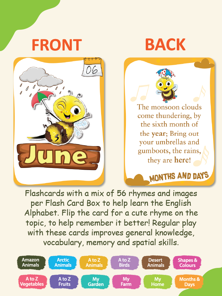 COMBO89: Pack of 12 Rhyming Flash Cards