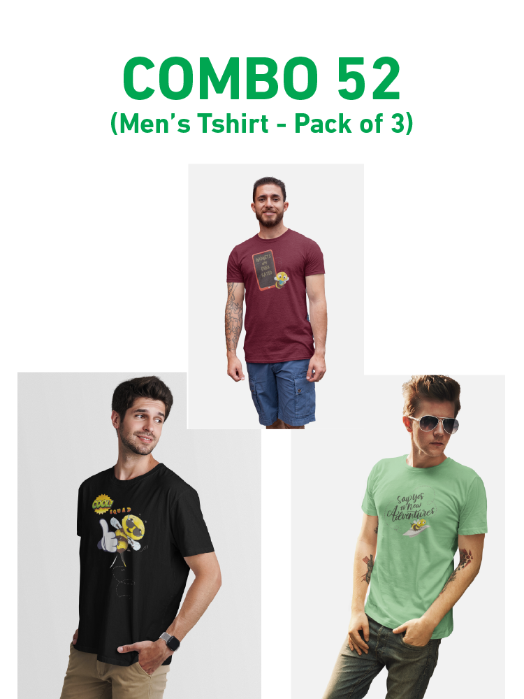 COMBO52: Pack of 3 Men's T shirts