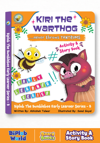 Kiri the Warthog Throws Tantrums early learner interactive board book for toddlers age 2–5 about emotional regulation and patience