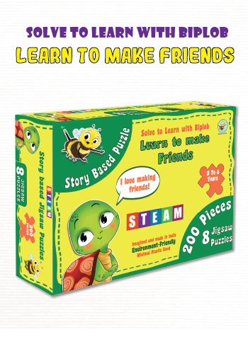 Solve to Learn with Biplob Learn To Make Friends story based STEM jigsaw puzzle set for kids age 3–6 with 8 puzzles
