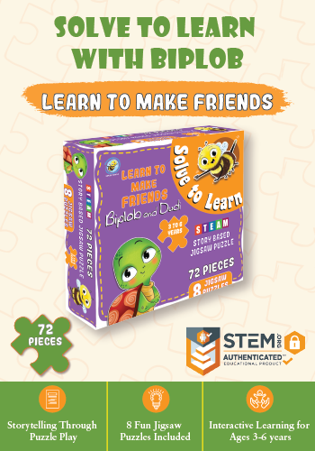 Solve to Learn Biplob and Dudi story based STEM jigsaw puzzle set for kids age 3–6 with 8 puzzles
