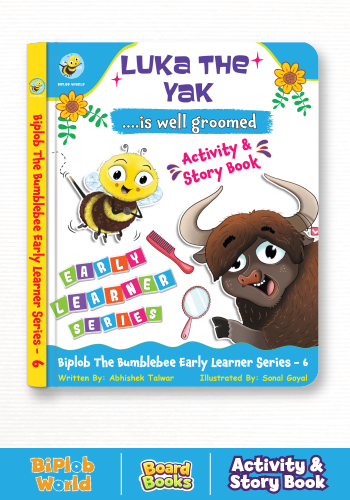 Luka the Yak Is Well Groomed early learner interactive board book for toddlers age 2–5 about grooming and personal hygiene