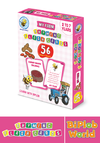 Biplob Premium Flashcards My Farm educational farm flashcards for kids with rhymes colourful farm animal vegetable and rural life illustrations