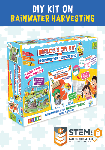 Biplob’s DIY Kit on Rainwater Harvesting STEM activity kit for kids aged 6 plus with puzzles activity book crayons and water conservation learning