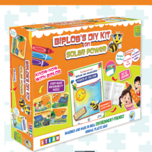 Biplob’s DIY Kit on Solar Power STEM activity kit for kids aged 6 plus with puzzles activity book crayons and renewable energy learning