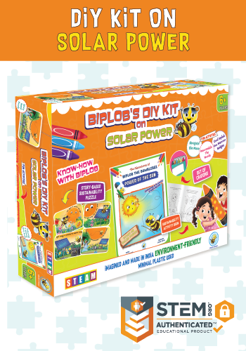 Biplob’s DIY Kit on Solar Power STEM activity kit for kids aged 6 plus with puzzles activity book crayons and renewable energy learning