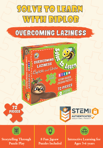 Solve to Learn Biplob and Unau story based STEM jigsaw puzzle set for kids age 2–6 with 8 puzzles