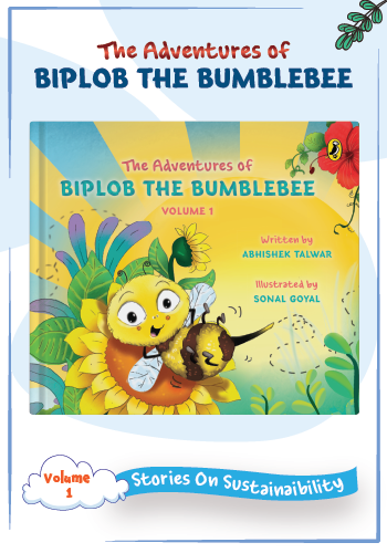 The Adventures of Biplob the Bumblebee Vol 1 sustainability story book for kids age 5–9 about pollination rainwater harvesting and natural farming