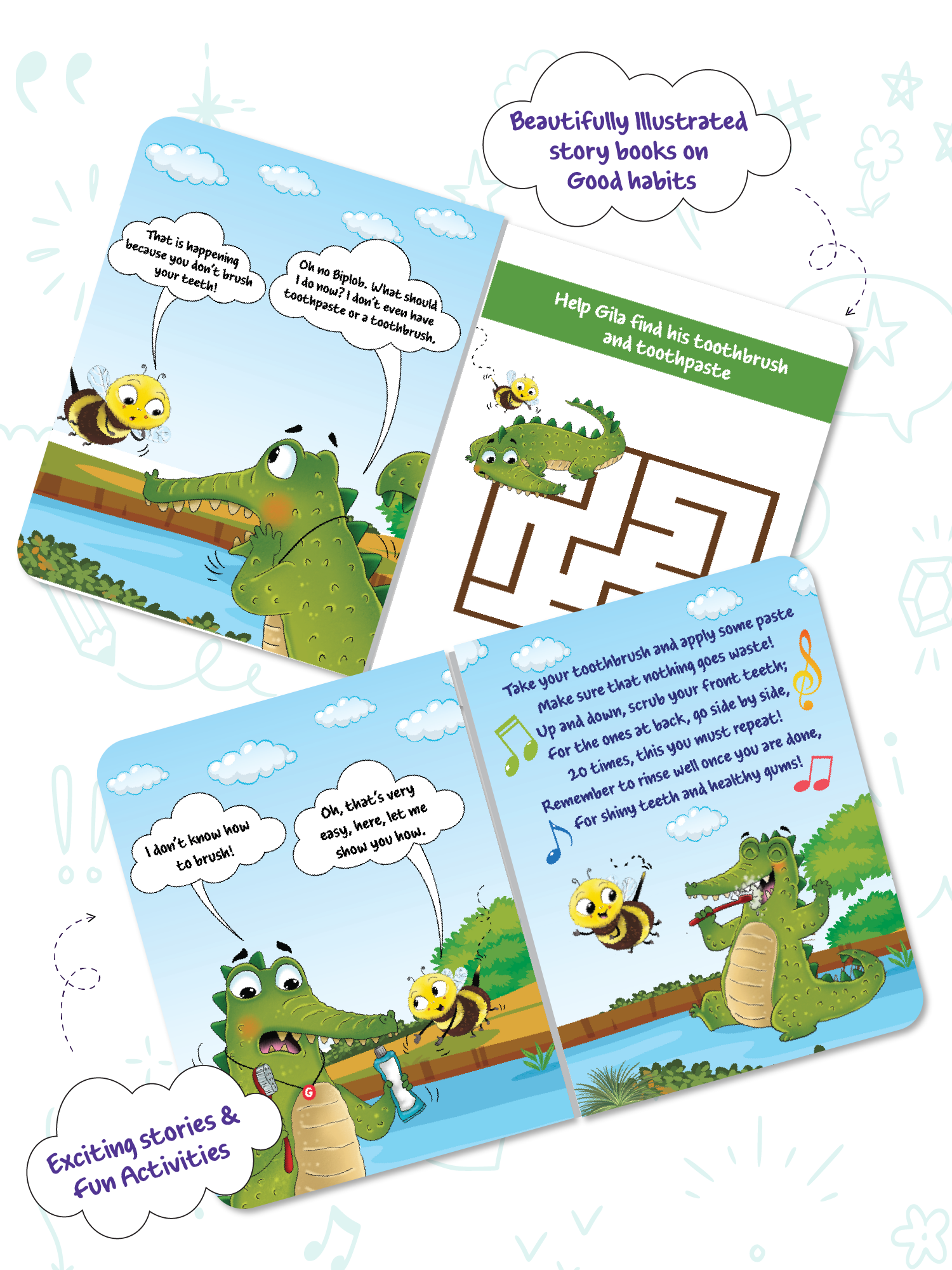 Biplob's Early Learner Series on Good Habits (Book 1) - Gila the Ghariyal Brushes his Teeth