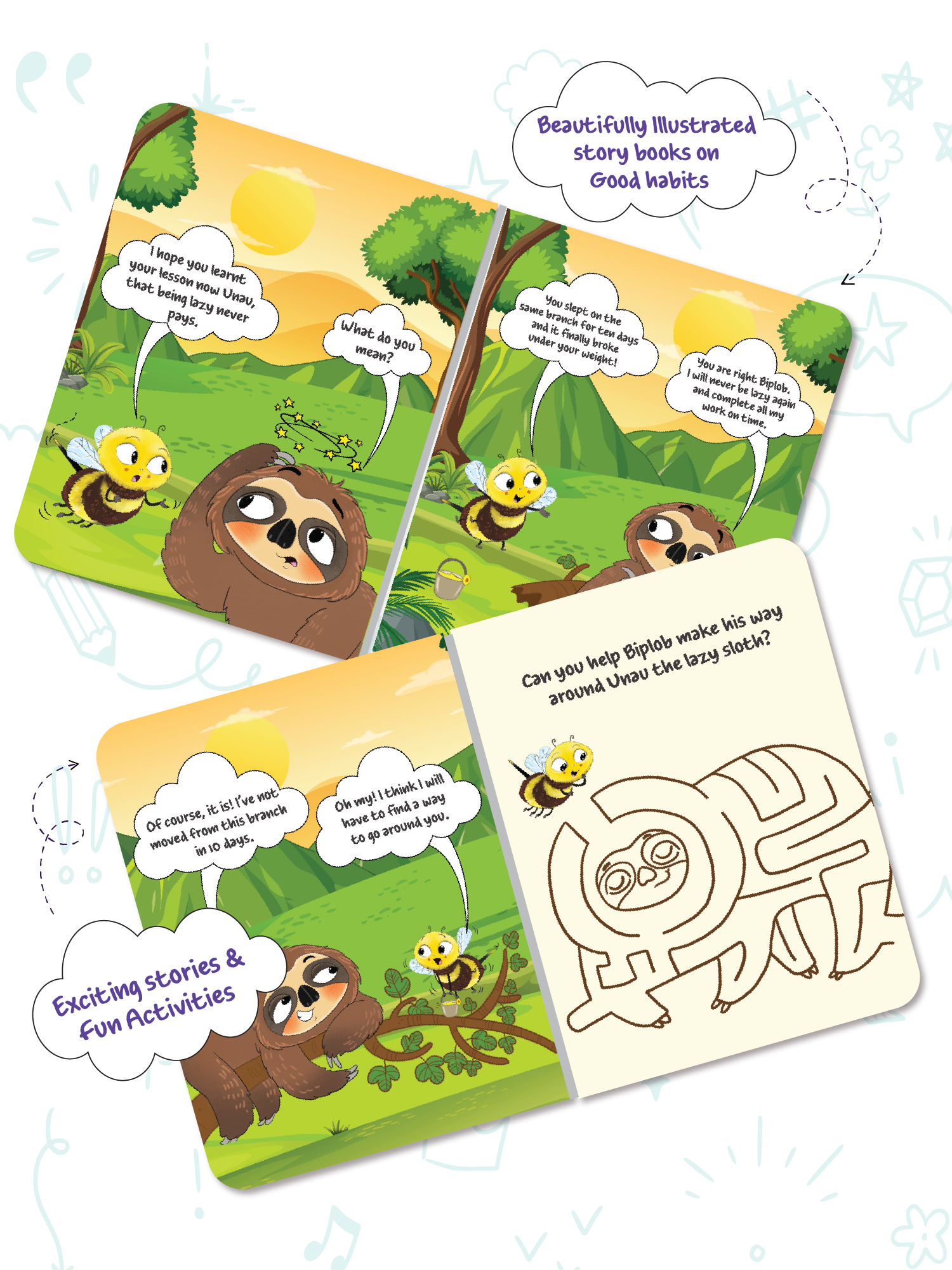 Biplob's Early Learner Series on Good Habits (Book 3) - Unau the Sloth is Never Lazy
