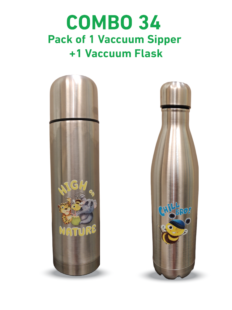 COMBO34 - Vaccuum Flask & Vaccuum Sipper - Biplobworld