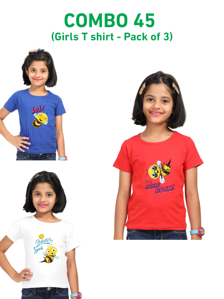 COMBO45: Pack of 3 Girls T Shirts - Biplobworld