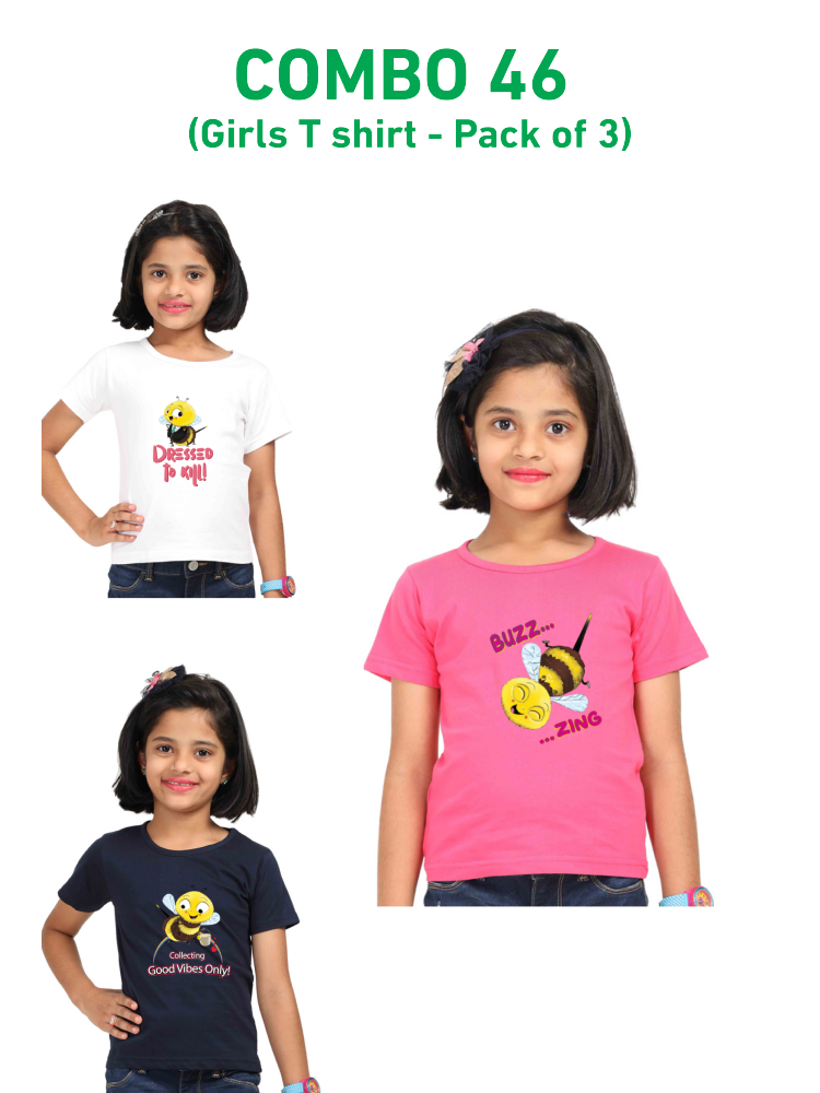 COMBO46: Pack of 3 Girls T Shirts - Biplobworld