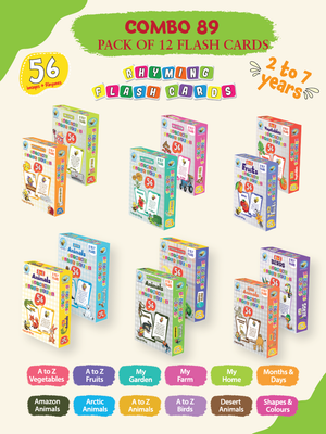COMBO89: Pack of 12 Rhyming Flash Cards