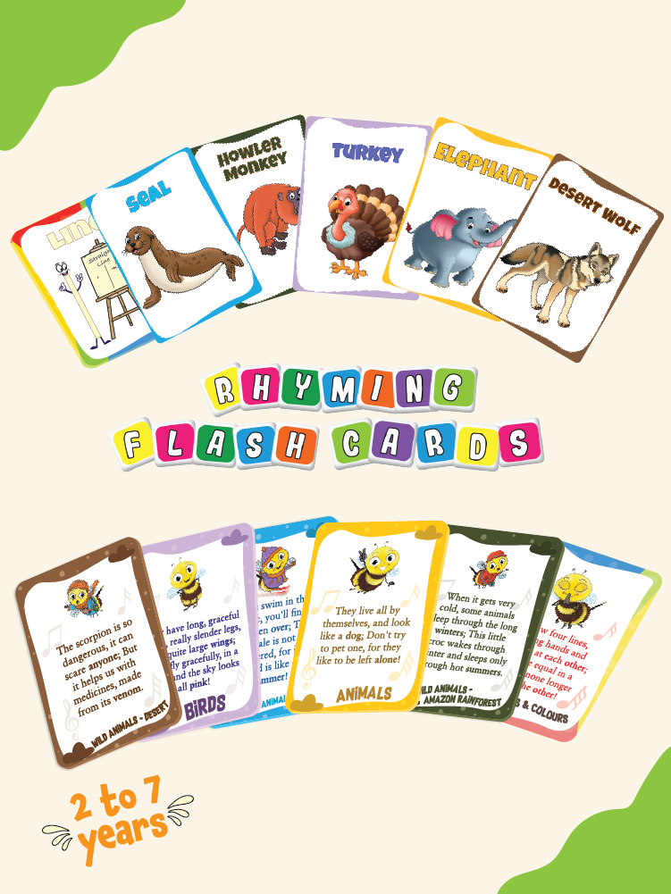 COMBO89: Pack of 12 Rhyming Flash Cards