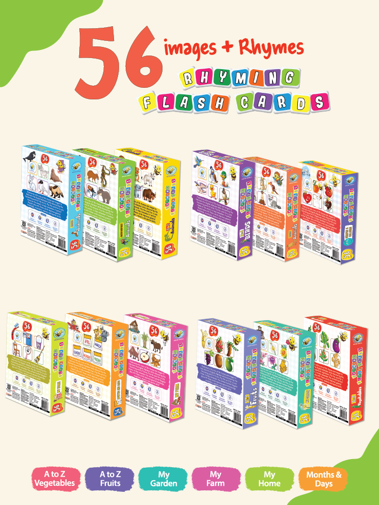 COMBO89: Pack of 12 Rhyming Flash Cards