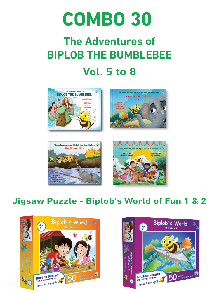 COMBO30: Biplob Storybook 5 to 8 + Biplob World of Fun Jigsaw Puzzle 1 & 2