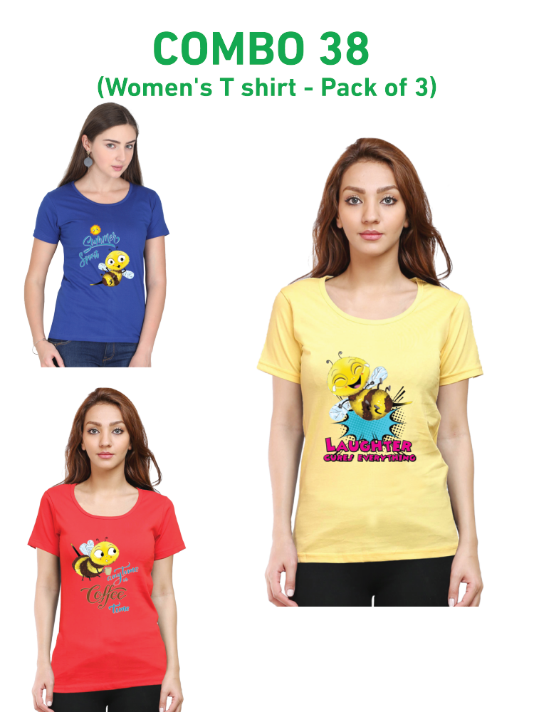COMBO38: Pack of 3 Women's T shirts