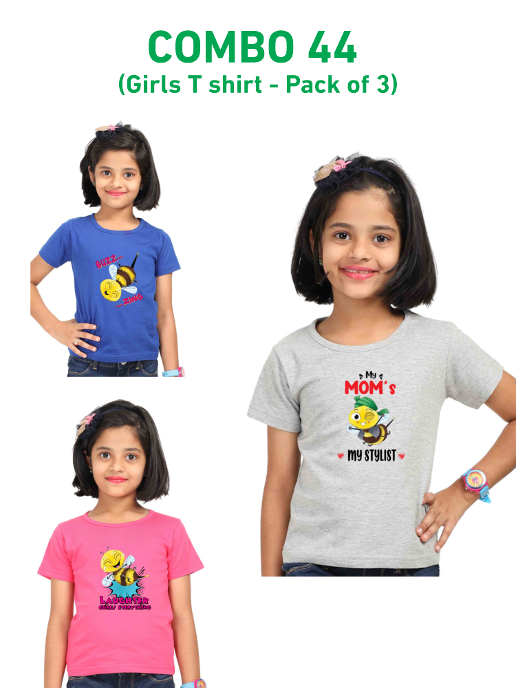 COMBO44: Pack of 3 Girls T shirts