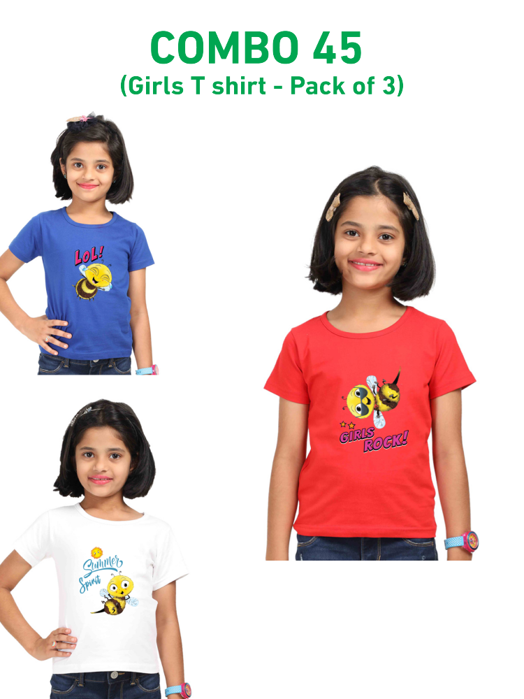 COMBO45: Pack of 3 Girls T Shirts