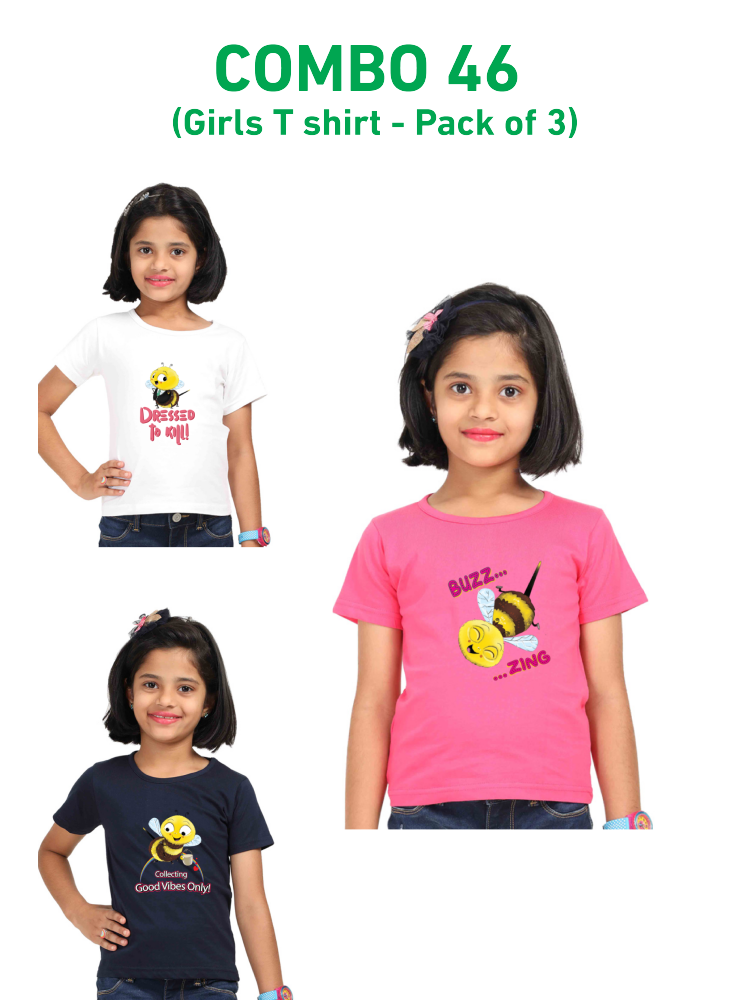 COMBO46: Pack of 3 Girls T Shirts