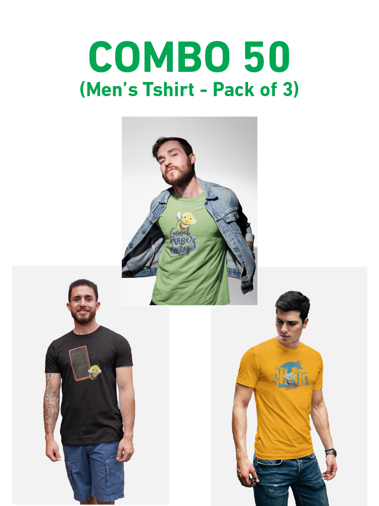 COMBO50: Pack of 3 Men's T Shirts