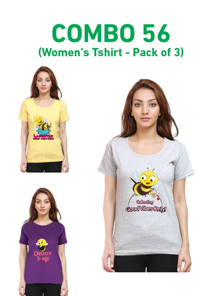 COMBO56: Pack of 3 Women's T shirts