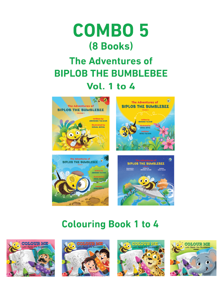 COMBO5: Biplob storybook 1 to 4 + Colouring Book 1 to 4