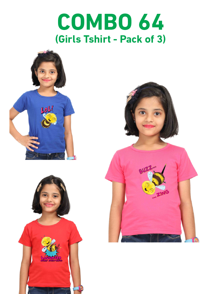 COMBO64: Pack of 3 Girls T Shirts