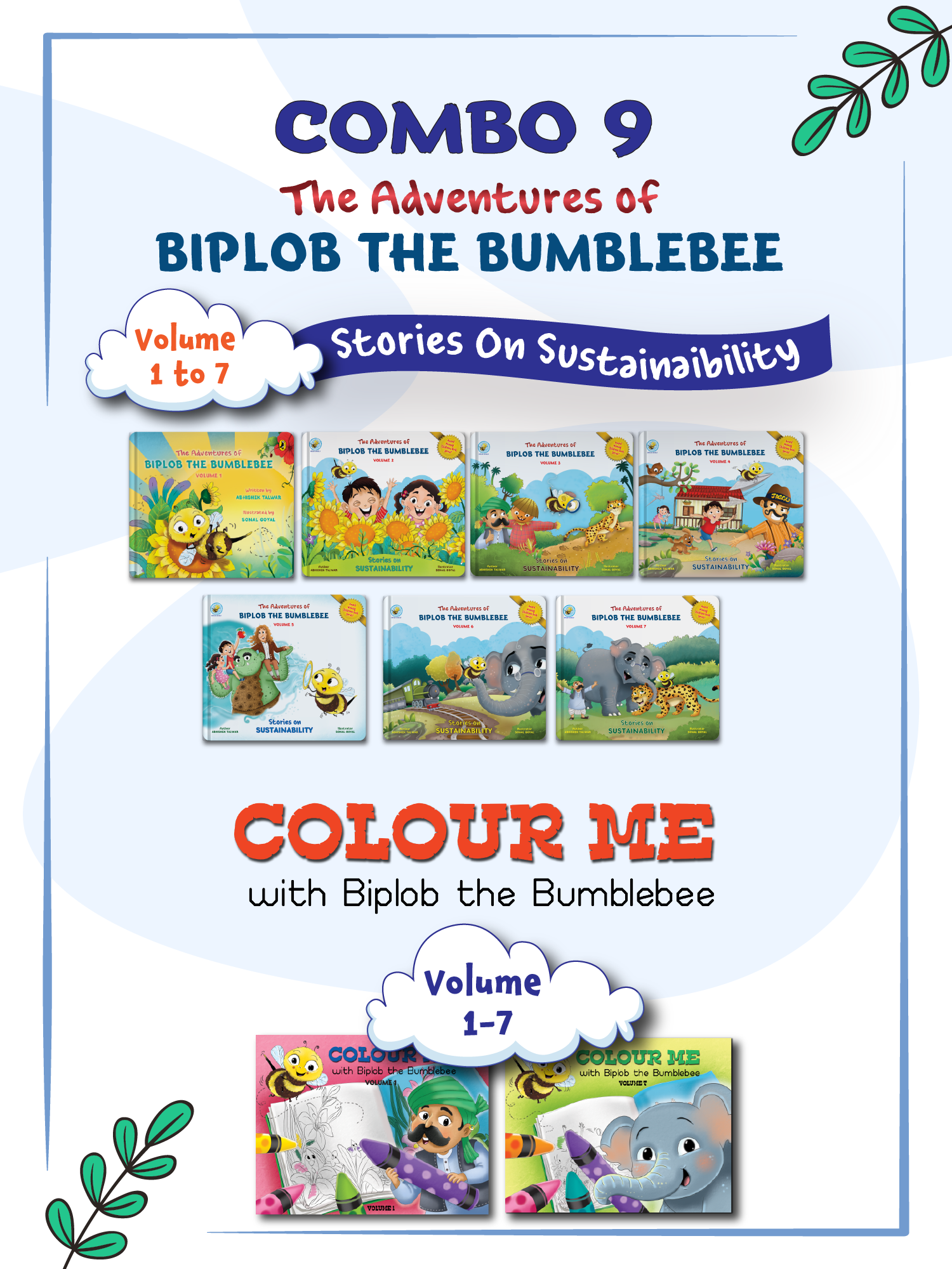 COMBO9: Biplob Storybook 1 to 7 + Colouring Books 1 to 7