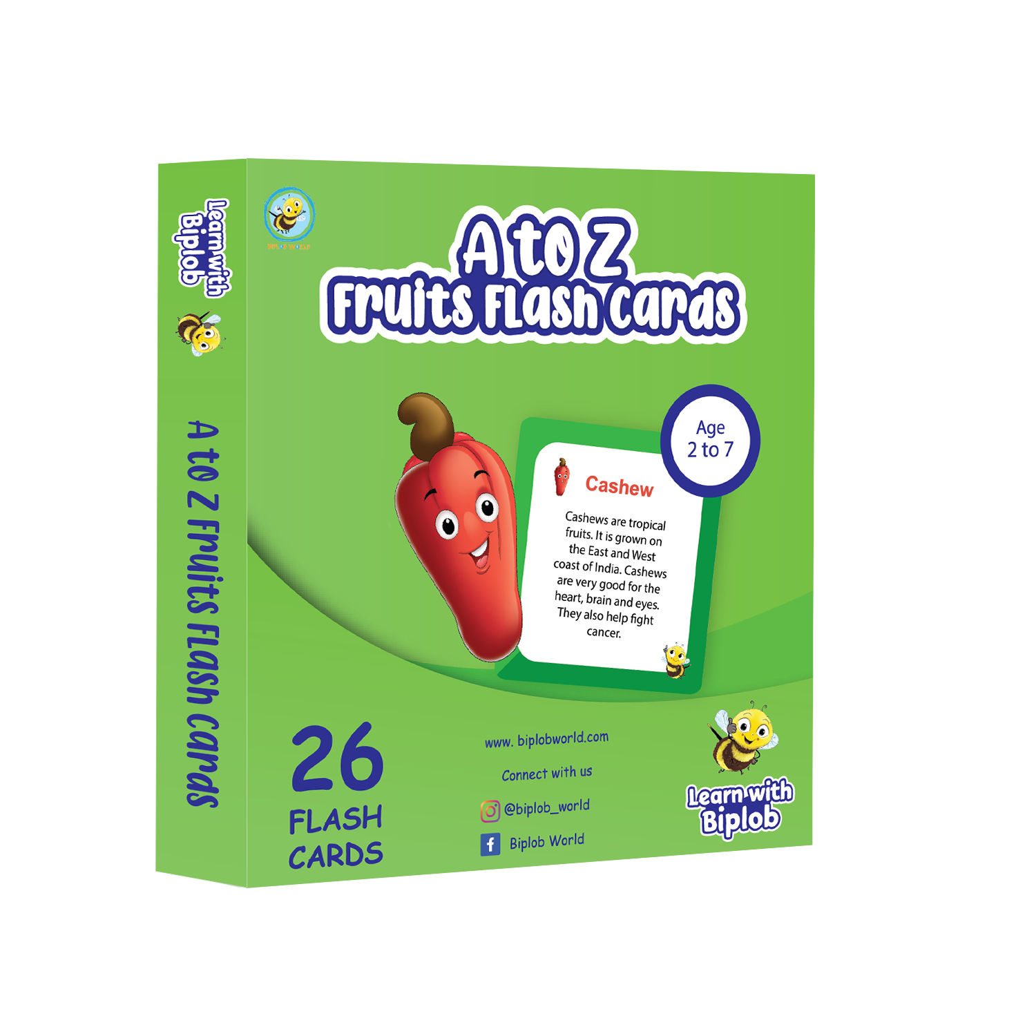 Premium Biplob flashcards for children featuring Fruits