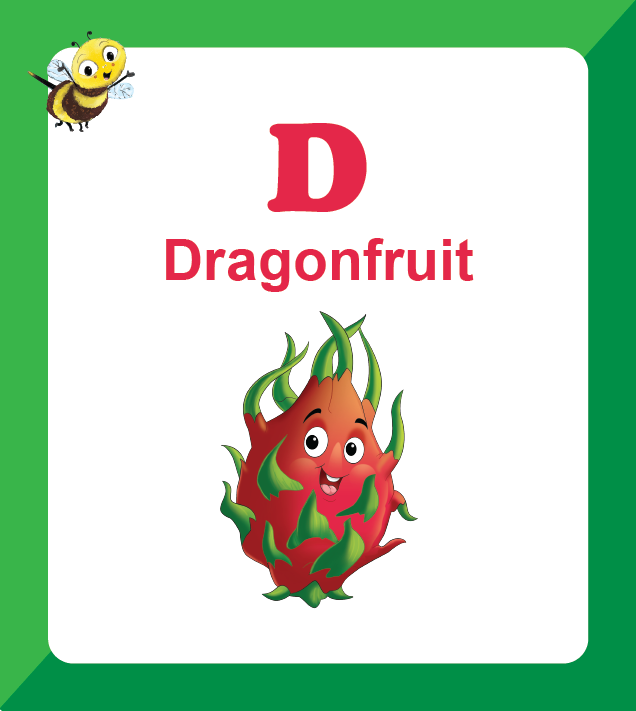 Premium Biplob flashcards for children featuring Fruits - Dragonfruit