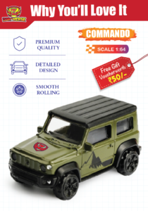 Zoro Verse COMMANDO Diecast Car – Offroad Adventure Metal Toy Car
