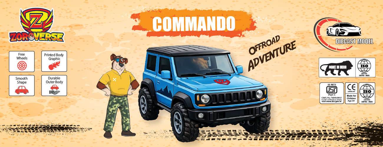 Zoro Verse COMMANDO Diecast Car – Offroad Adventure Metal Toy Car