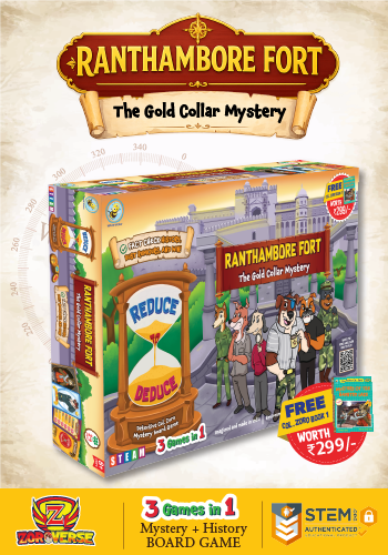 Educational Mystery Board Game for Kids | Reduce to Deduce RANTHAMBORE FORT