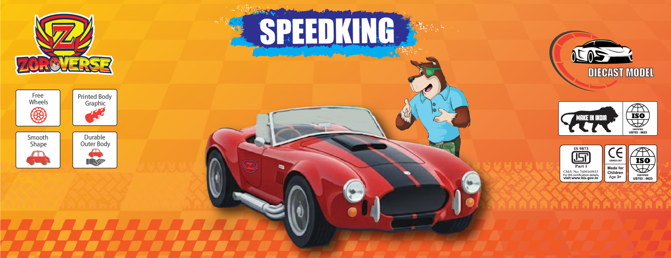 Zoro Verse SPEEDKING Diecast Car – 1:64 Speed Racer Metal Toy Car