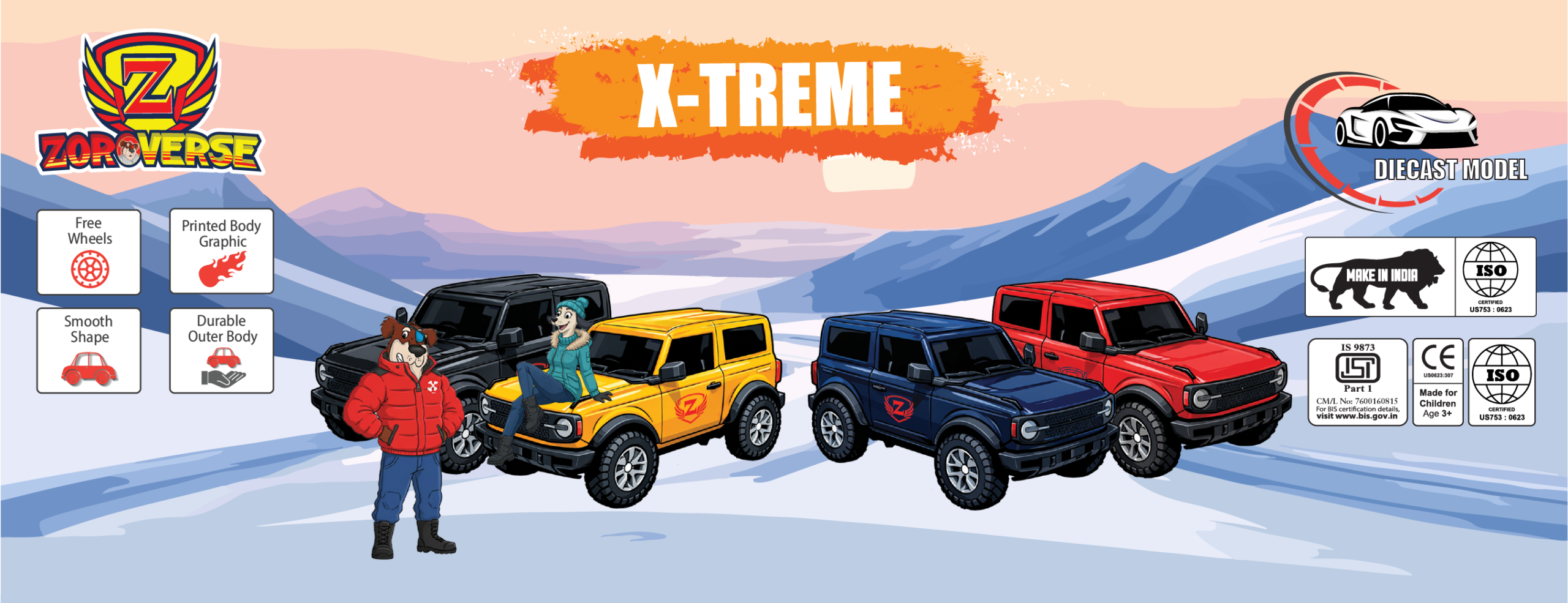 Zoro Verse X-TREME Diecast Car – 1:24 Off Road Metal Toy Vehicle