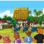 Padmanabhaswamy Temple gopuram in Thiruvananthapuram, Kerala, associated with the Travancore royal family and Lord Padmanabha